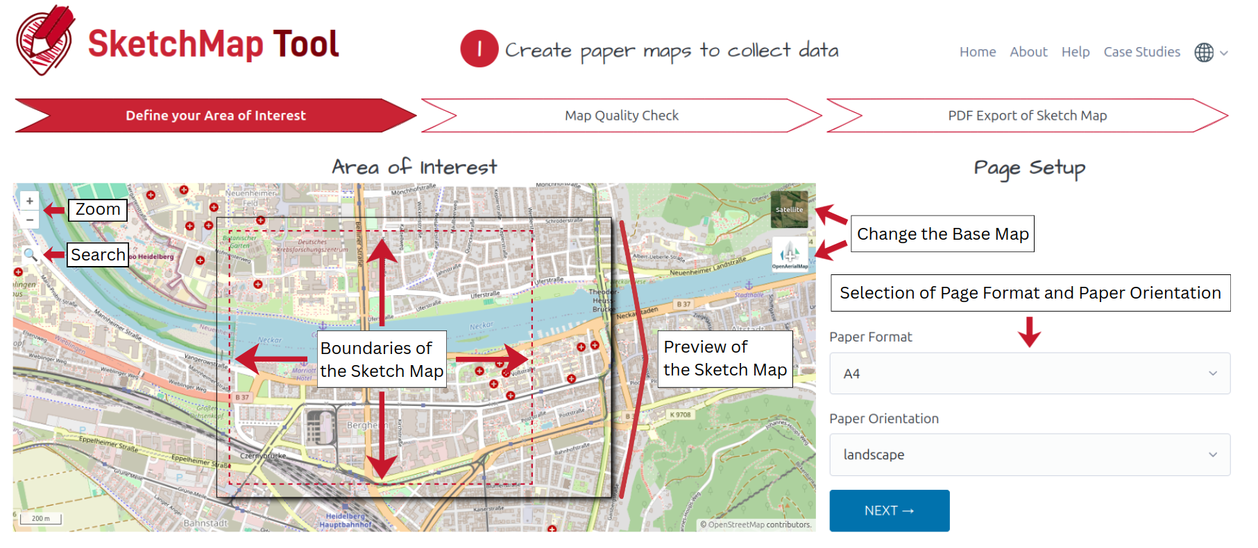 Screenshot of the Sketch Map Tool.