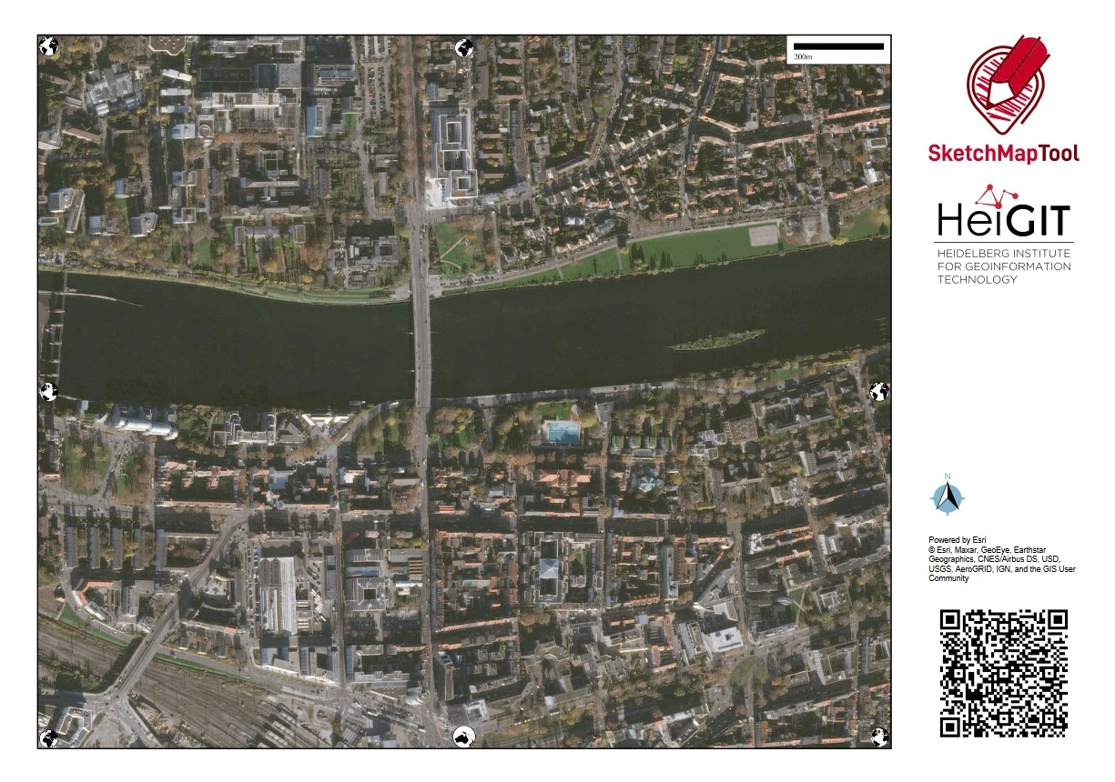 Leere Sketch Map, Satellit